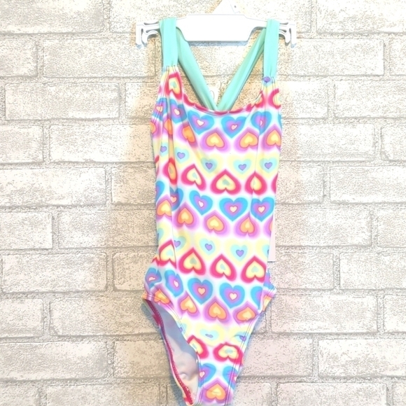 Freestyle Revolution Neon Heart Racerback Swimsuit - Picture 1 of 3